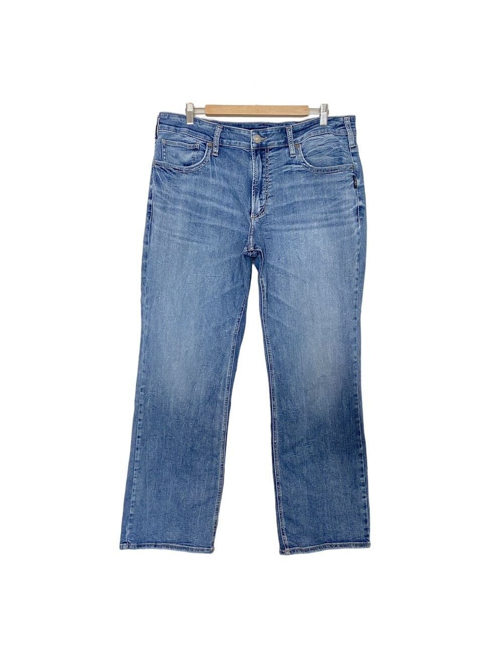 Silver Jeans ZAC Relaxed Fit Straight Leg Stretch Denim Mens Sz 38x32